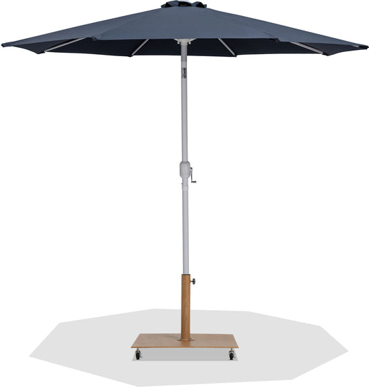 Fiji - Aluminum Patio Umbrella With Square Teak And White Base