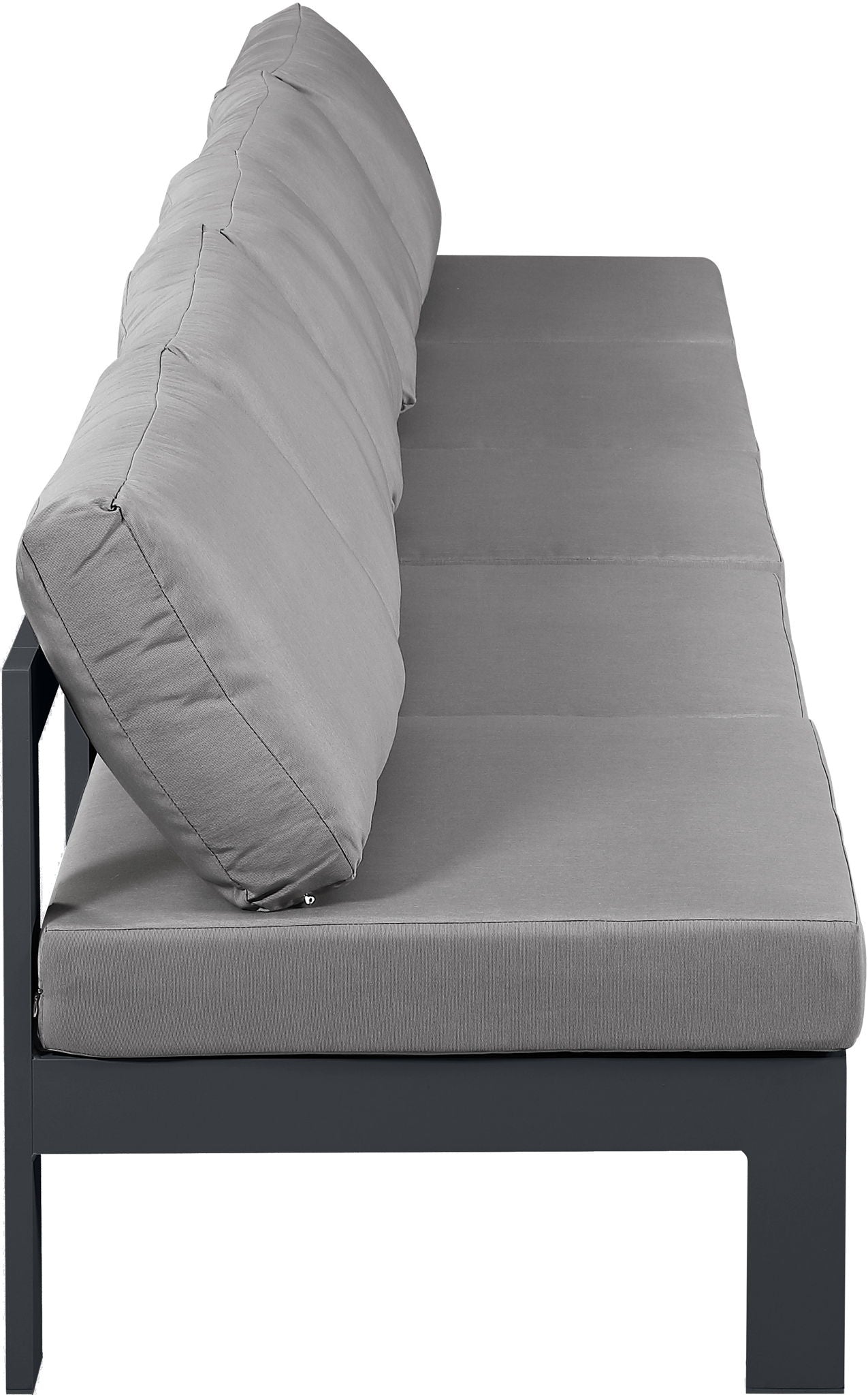 Nizuc - Outdoor Patio 5 Seat Modular Armless Sofa With Gray Frame