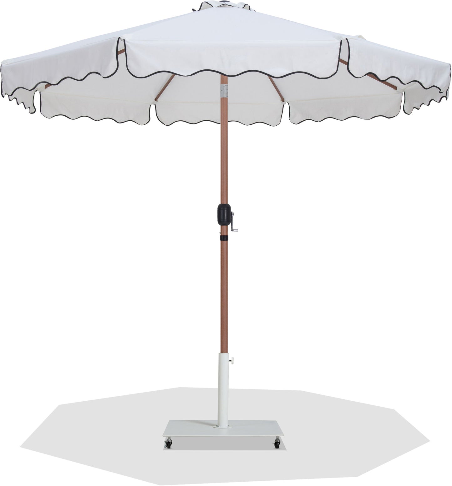 Amalfi - Aluminum Patio Umbrella - White Base / Light Brown Pole