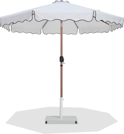 Amalfi - Aluminum Patio Umbrella - White Base / Light Brown Pole