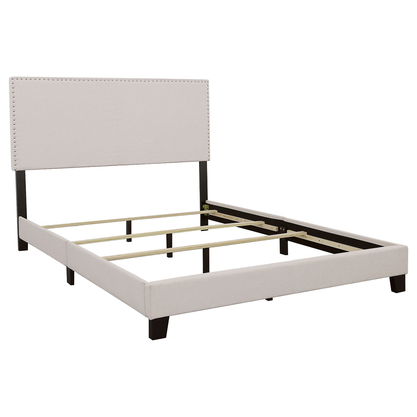 Ivory - Bed With Nailhead Trim