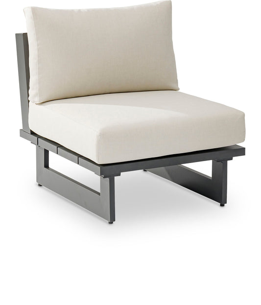 Maldives - Water Resistant Outdoor Patio Armless Chair With Gray Frame