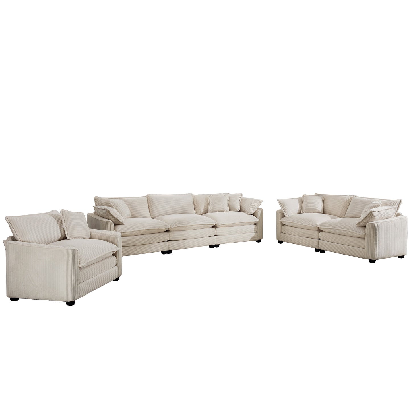 Elegant Oversized Sectional Sofa Set With Deep Seats And Flexible Layout
