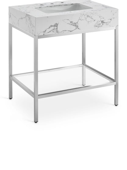 Marmo - Engineered Marble Bathroom Vanity With Chrome Base