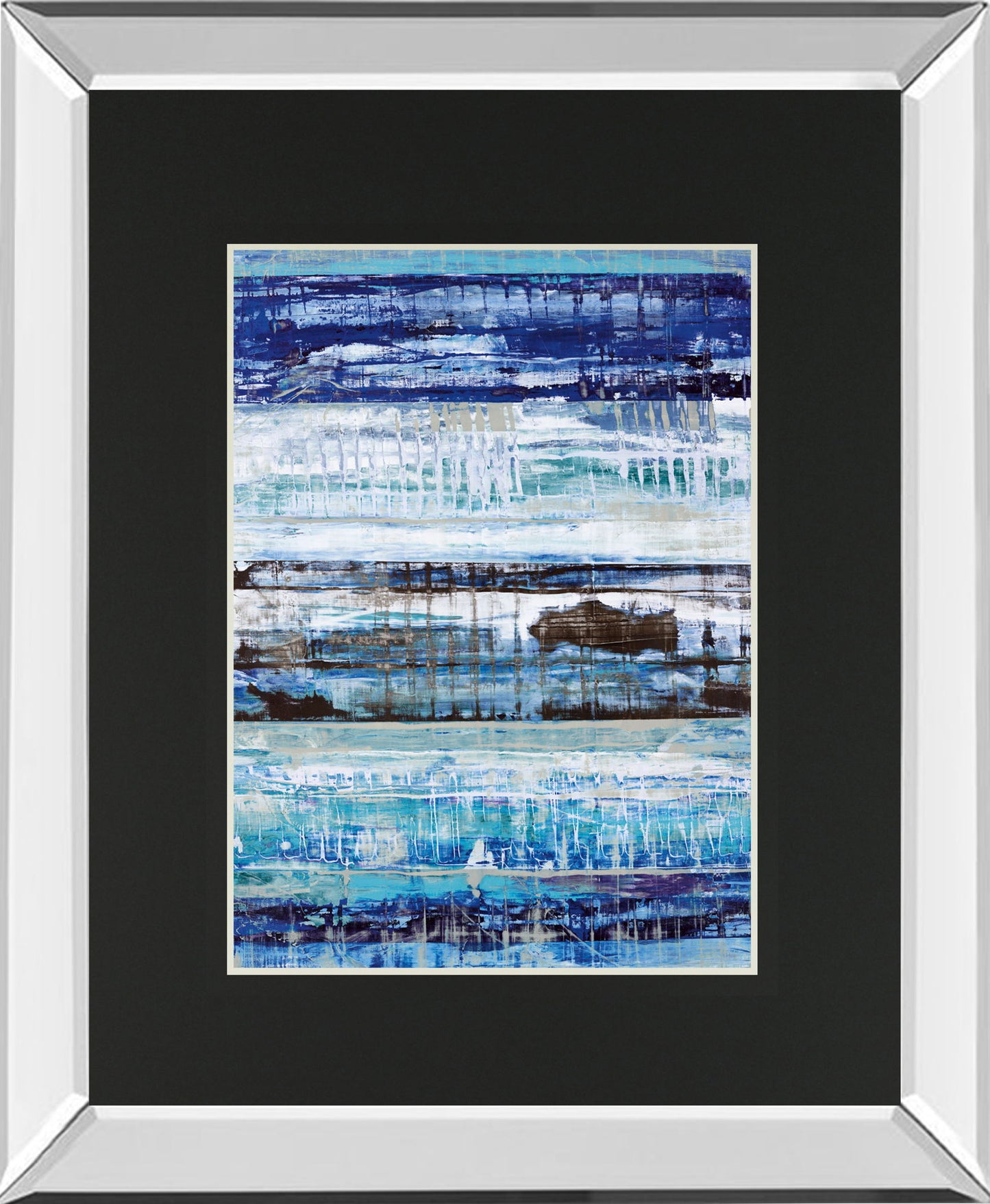 Cloud Rush By Hilario Gutierrez Mirrored Frame - Blue