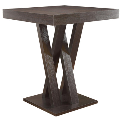 Double X Base Square Bar Table - Cappuccino