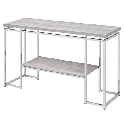 Chafik - Sofa Table - Natural Oak & Chrome