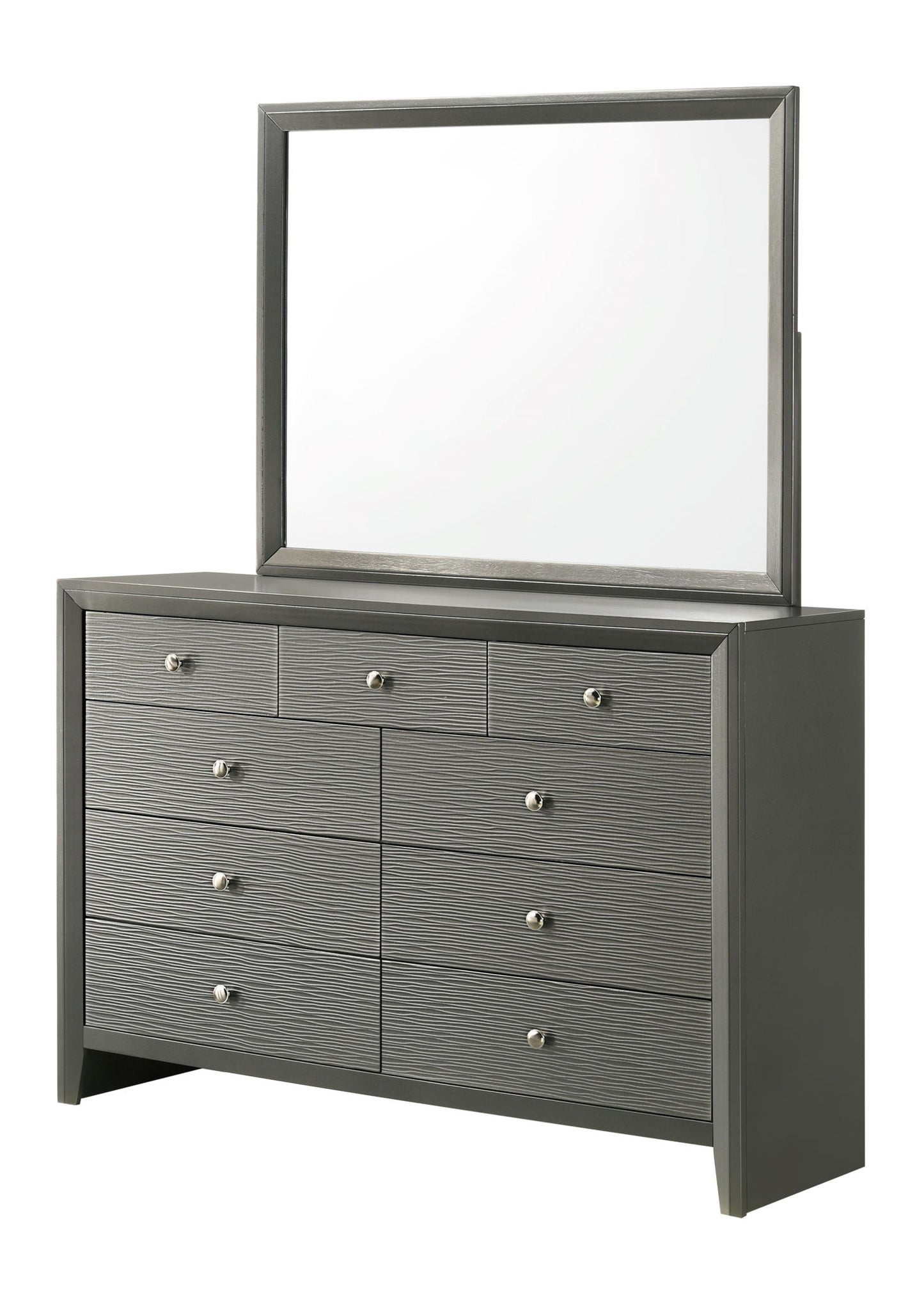 Denker - Queen 4 Piece Bedroom Set - Gun Metal