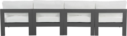 Nizuc - Outdoor Patio 4 Seat Armless Modular Sofa With Gray Frame