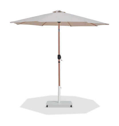 Fiji - Aluminum Patio Umbrella With Square White And Teak Base