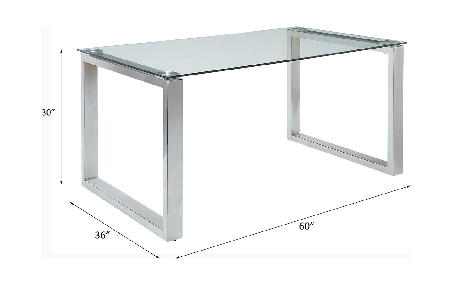 Abraham - Dining Table - Clear Glass Top & Chrome