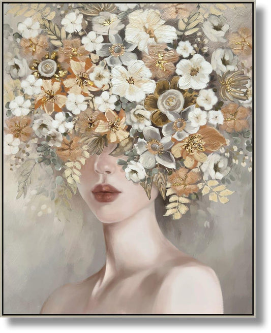 Blossom Veil Muse - 40" x 32" Framed Wall Art