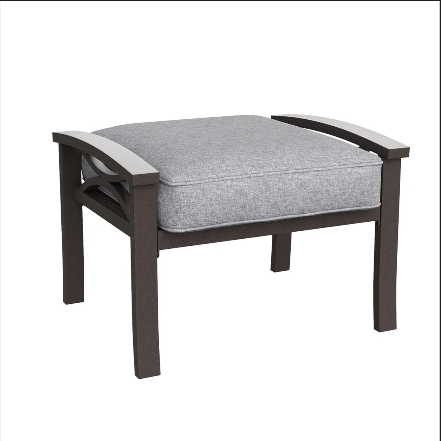 Modern All-Weather Ottomans With Cushions (Set of 2)