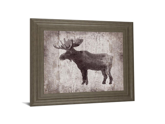 Wildness Iv-timber By Sandra Jacobs - Framed Elk Print Wall Art - Dark Brown
