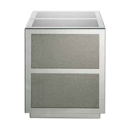 Noralie - 18" End Table With Faux Diamonds - Mirrored