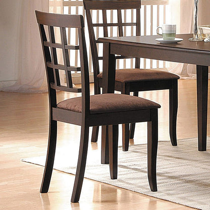 Cardiff - 18" Side Chair (Set of 2) - Dark Brown Microfiber & Espresso