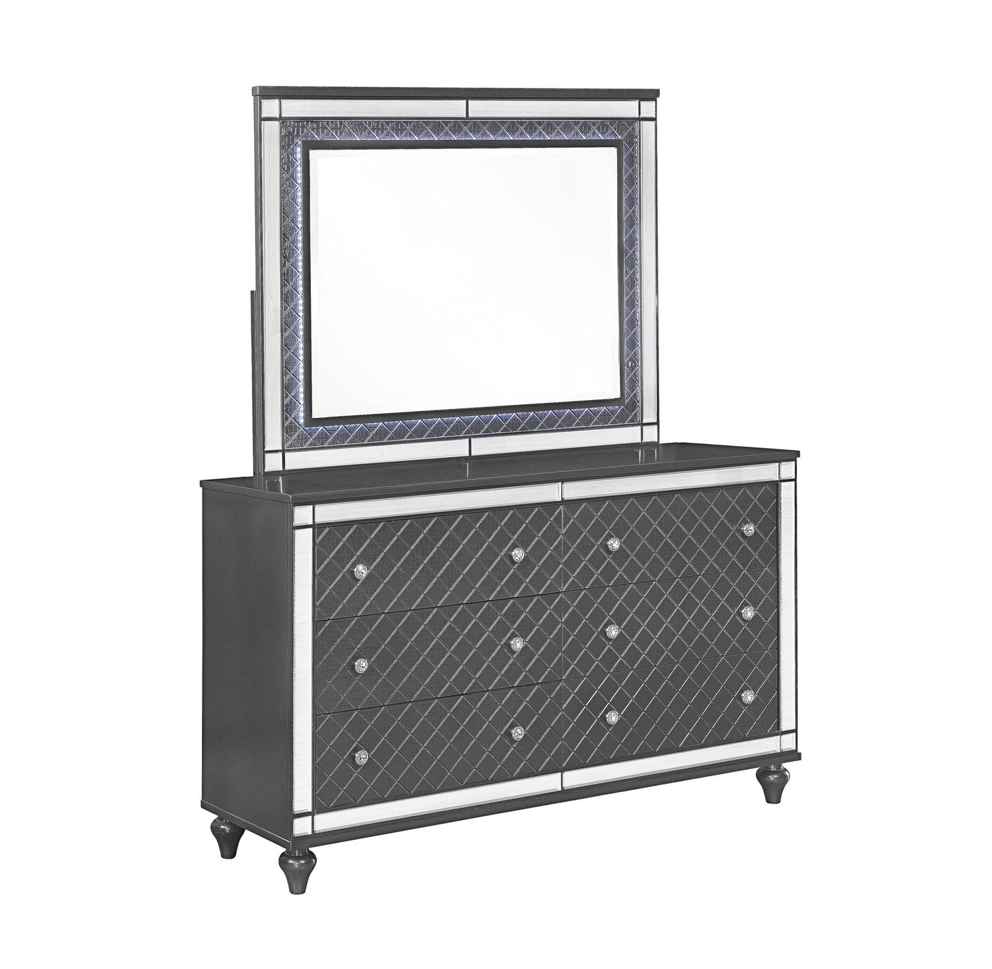Refino - Queen 5 Piece Bedroom Set - Gunmetal
