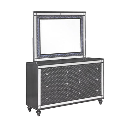Refino - Queen 5 Piece Bedroom Set - Gunmetal