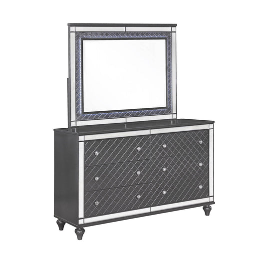 Refino - Queen 5 Piece Bedroom Set - Gunmetal