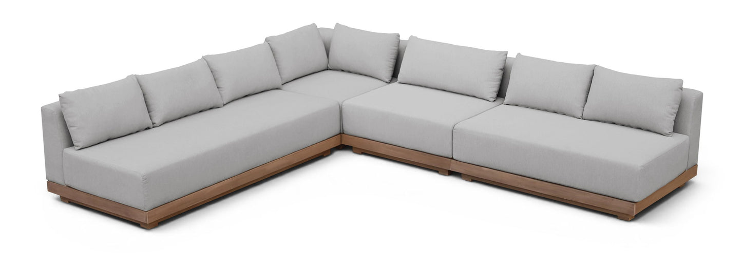 Solace - Olefin Performance Fabric 4 Piece Outdoor Patio Modular Sectional