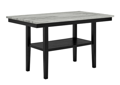 Marbel - 6 Piece Dining Room Set - Dove / Black