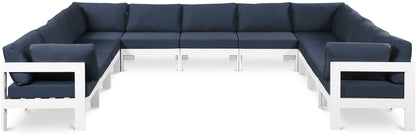 Nizuc - Outdoor Patio 11 Piece Modular Sectional With White Frame