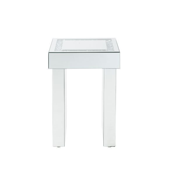 Noralie - 16" End Table With Faux Diamonds - Mirrored