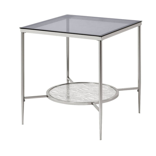 Adelrik - End Table - Glass & Chrome