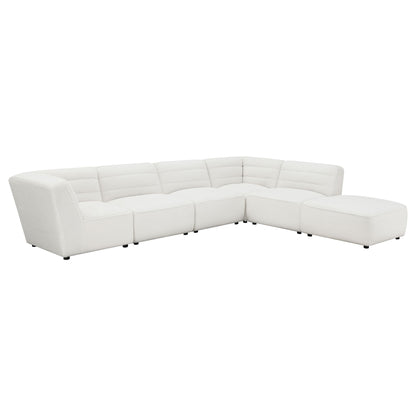 Nevve - 6 Piece Upholstered Tufted Sectional - Ivory
