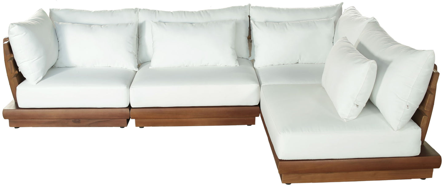 Mirella - 4 Piece Water Resistant Fabric Outdoor Patio Modular Sectional