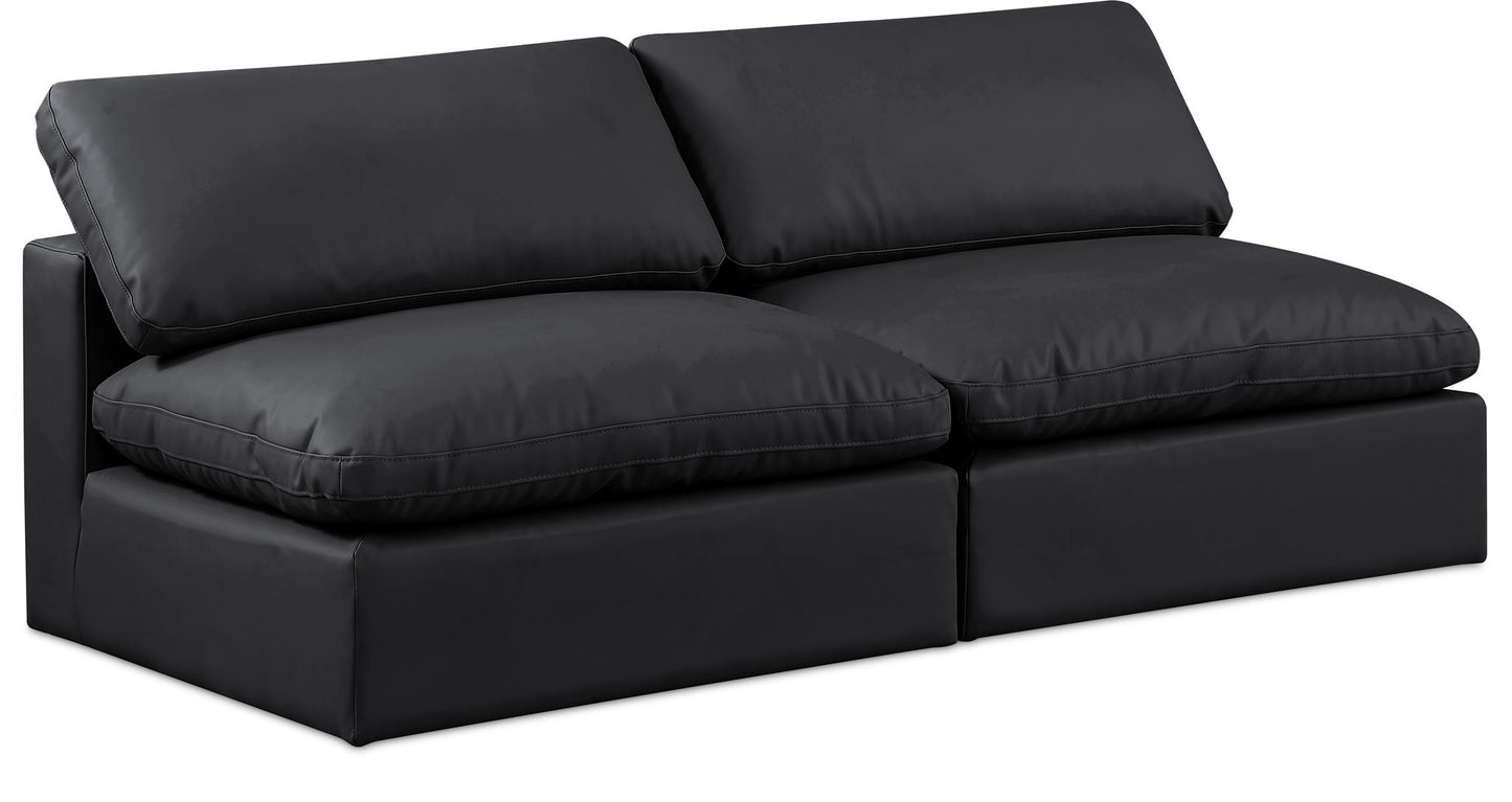 Comfy - Faux Leather Modular Armless Sofa 2 Seats
