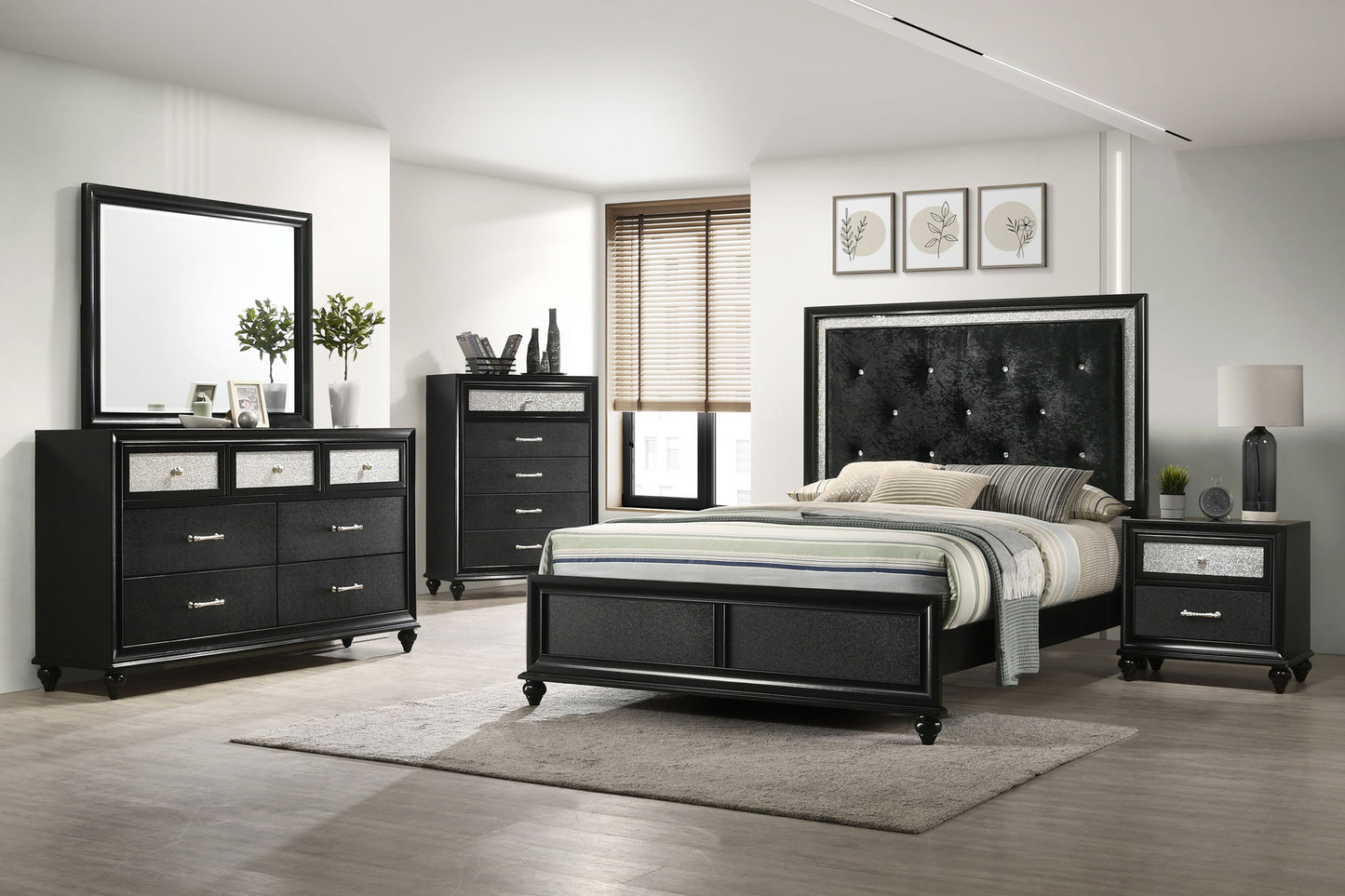 Lila - Dresser And Mirror - Black