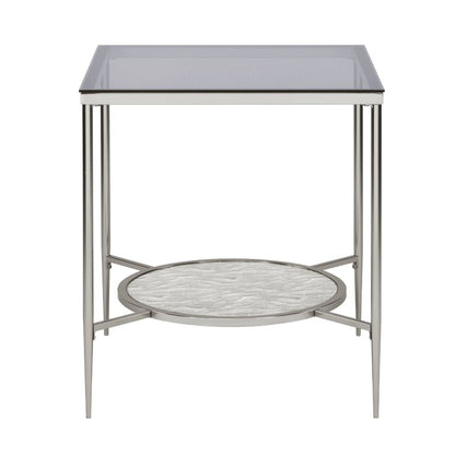 Adelrik - End Table - Glass & Chrome