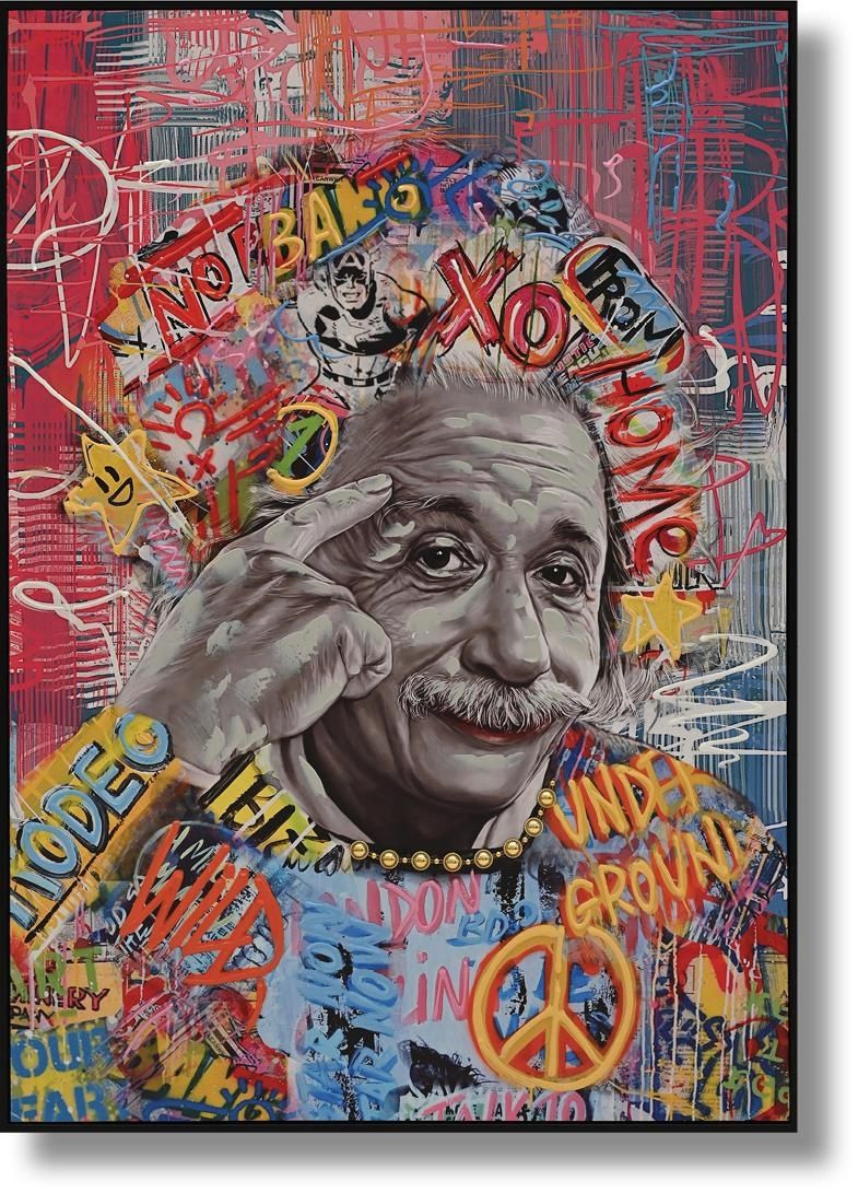 Graffiti Genius Burst - 28" x 40" Framed Wall Art