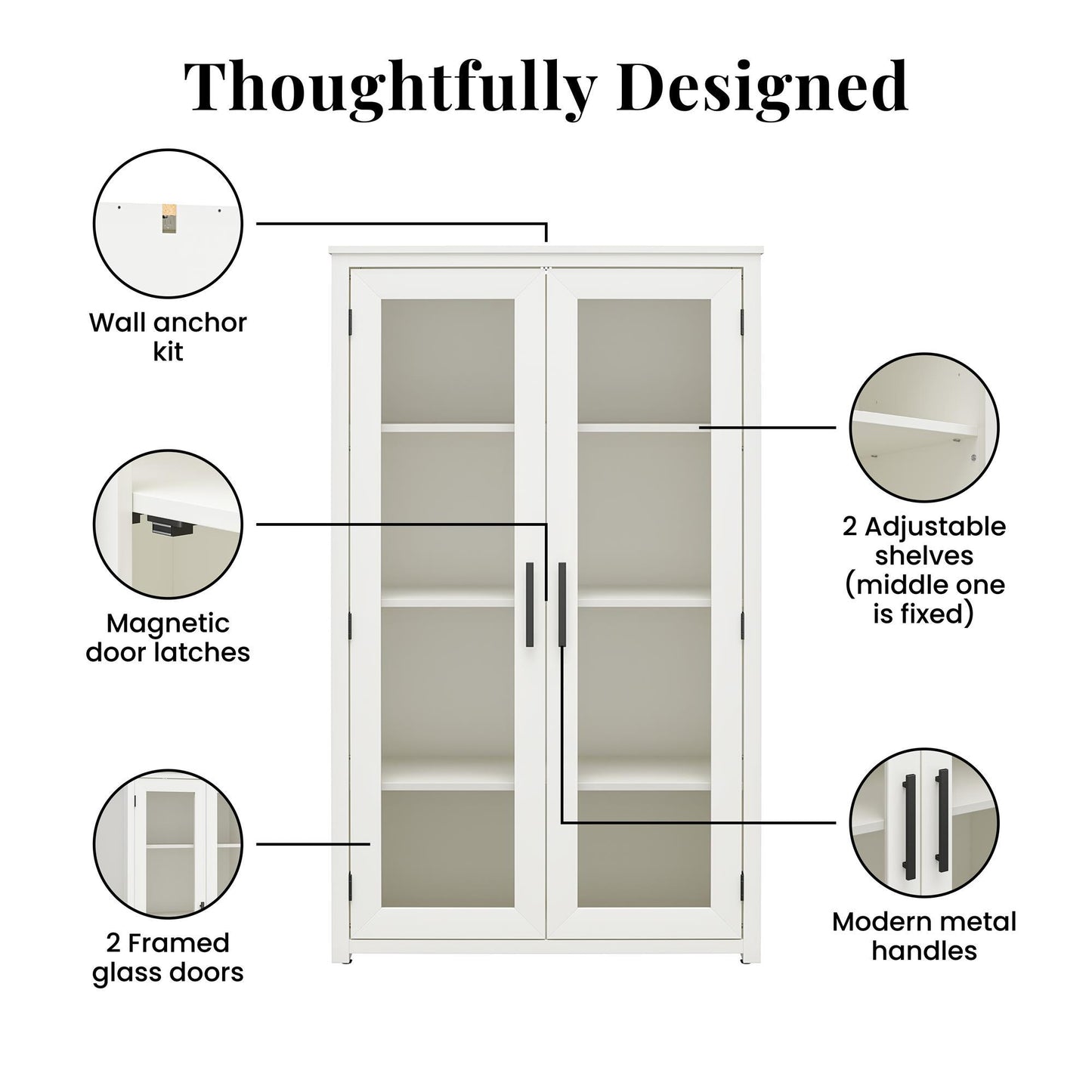 Lulu - Curio Cabinet - White Oak