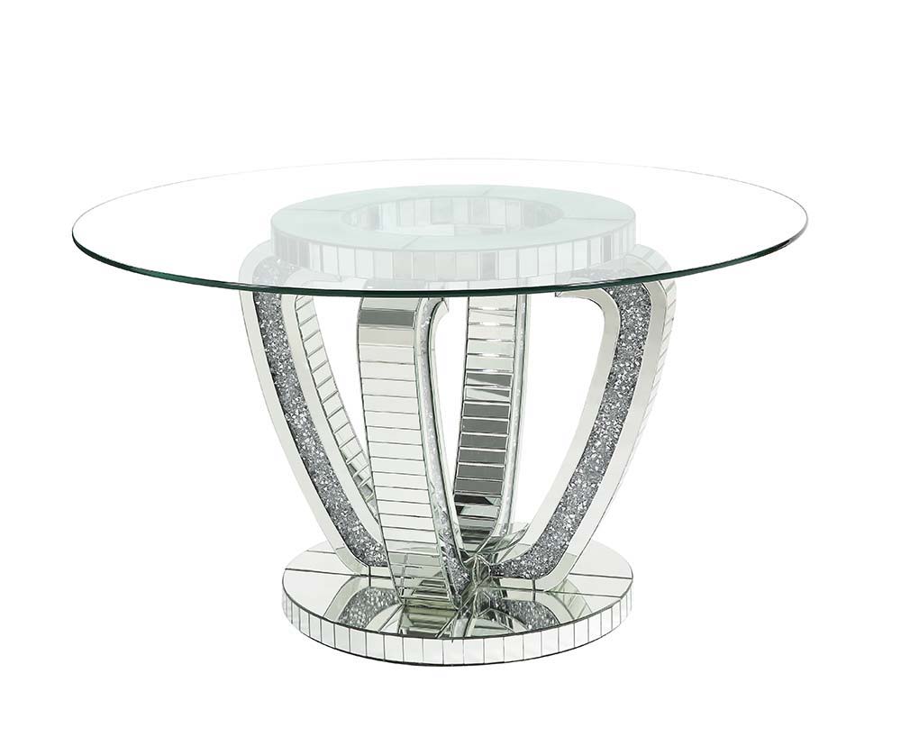 Noralie - Dining Table - Mirrored & Faux Diamonds
