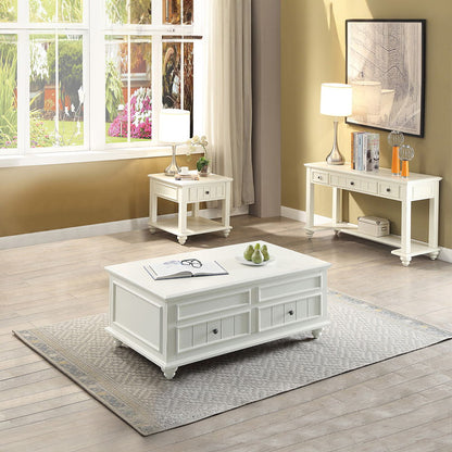 Natesa - End Table - White Washed