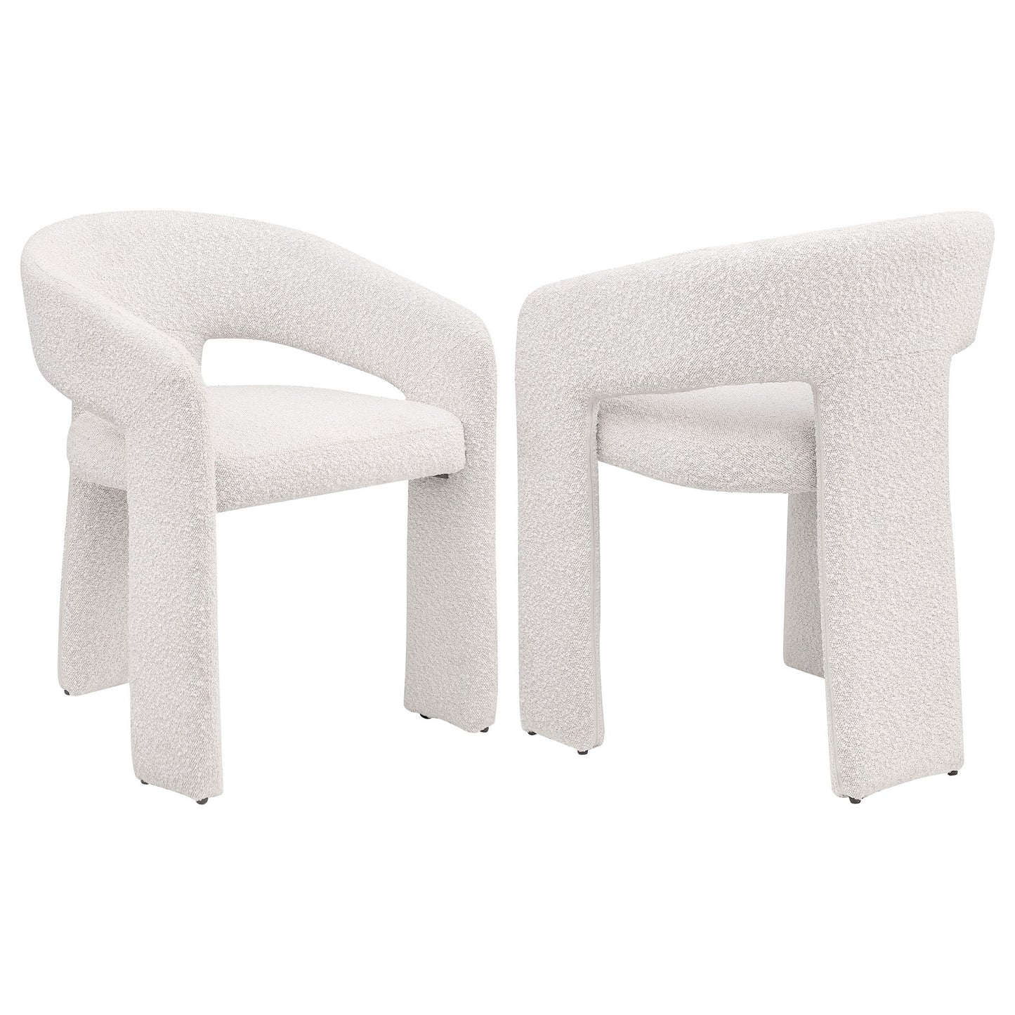 Cedral - Upholstered Dining Side Chair With 3 Legged Design - Cream