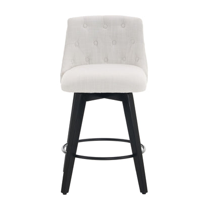 Swivel Bar Stools & Button Tufted Back (Set of 2)