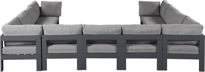 Nizuc - Outdoor Patio 11 Piece Modular Sectional With Gray Frame