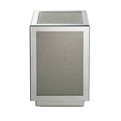 Noralie - 20" Accent Table - Mirrored, Faux Diamonds