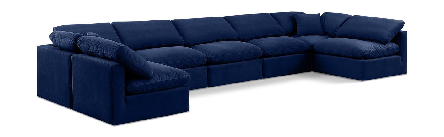 Indulge - Velvet 7 Piece Modular U-Shaped Sectional