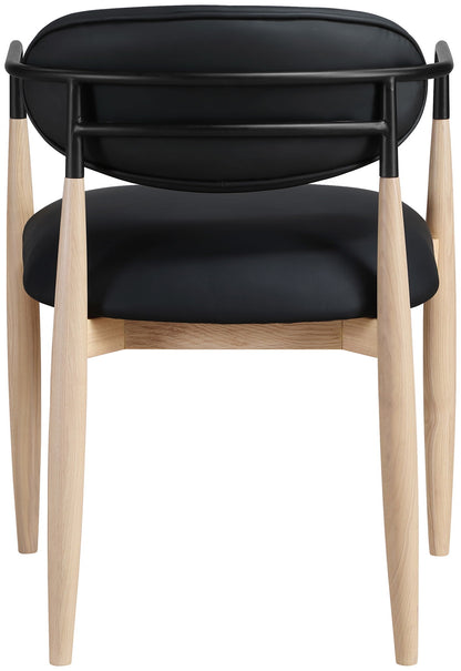 Riccio - Faux Leather Dining Arm Chair (Set of 2) - Natural Frame