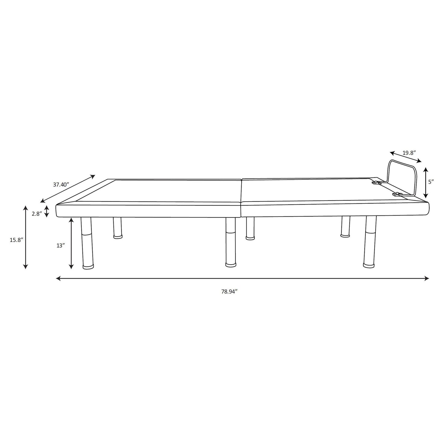 Kelven - Adjustable Bed Base With Wireless Remote And Dual Massage Motors