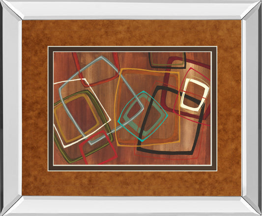 Twenty Tuesday Il By Jeni Lee - Mirror Framed Print Wall Art - Dark Brown