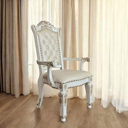 Vendome - Arm Chair (Set of 2) - Synthetic Leather & Antique Pearl