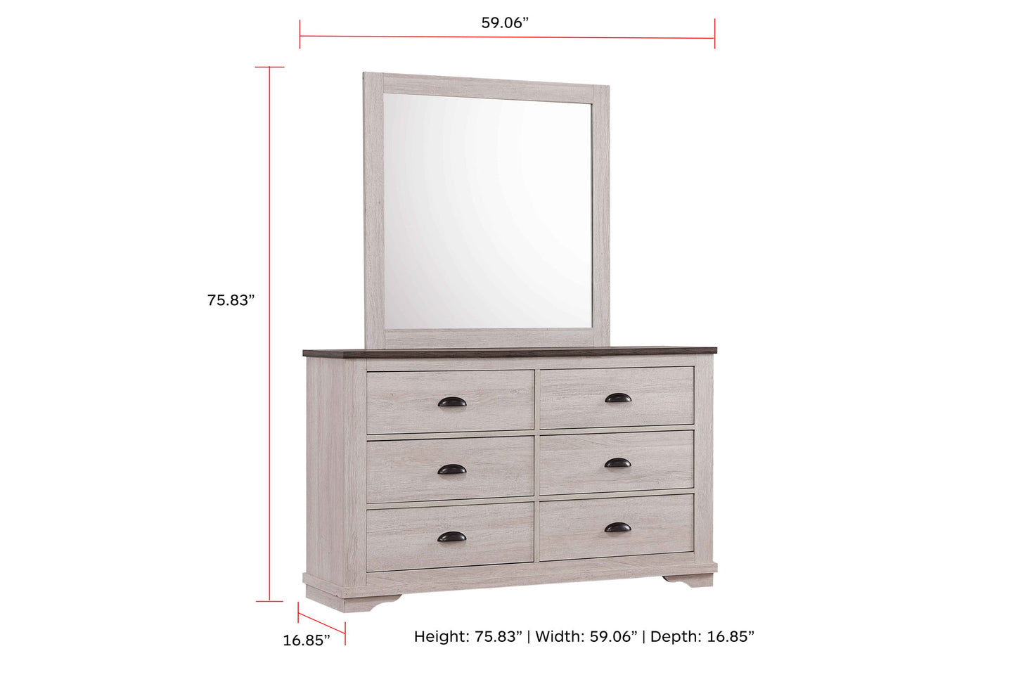 Coralee - Queen 5 Piece Bedroom Set - Chalk / Gray
