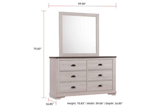 Coralee - Queen 4 Piece Bedroom Set - Chalk / Gray