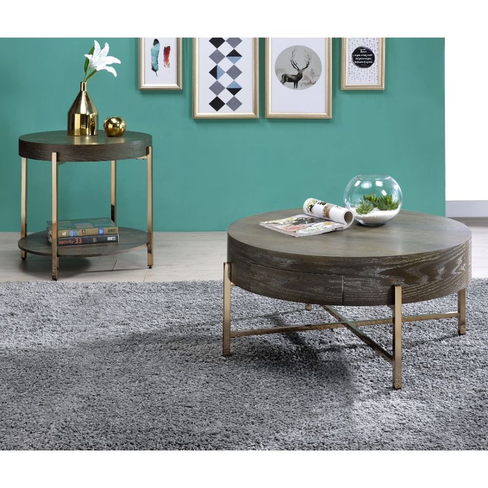 Weyton - Coffee Table - Light Brown & Champagne