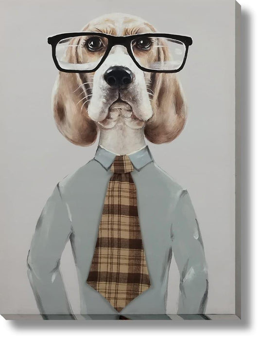 Dapper Hound Boss - 30" x 40" Framed Wall Art